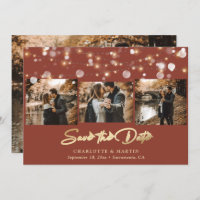 Terracotta et Gold Mariage 4 Photo Enregistrer la 