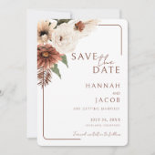 Save The Date Terracotta Fall Floral Modern Photo (Devant)