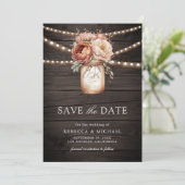 Save The Date Terracotta Floral Grange Bois Mariage photo (Debout devant)