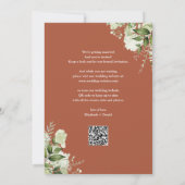 Save The Date Terracotta Greenery Gold Arch QR Code Mariage (Dos)