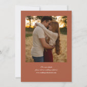 Save The Date Terracotta Mariage 2 Photo Élégant Script (Dos)