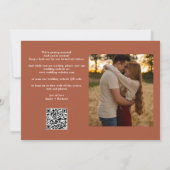 Save The Date Terracotta Mariage 2 Photo QR Code Élégant Script (Dos)