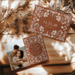 Save The Date Terracotta Mariage mexicain Photo Enregistrer la d