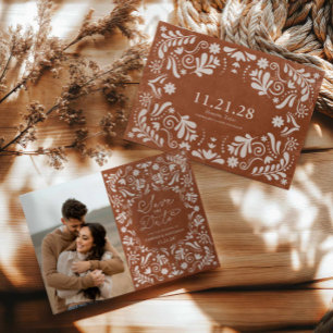 Save The Date Terracotta Mariage mexicain Photo Enregistrer la d