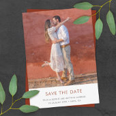 Save The Date Terracotta moderne | Mariage de rouille orange brû