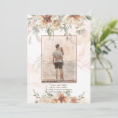 Save The Date Terracotta Pampas Mariage PHOTO Grass Enregistrer  (Debout devant)