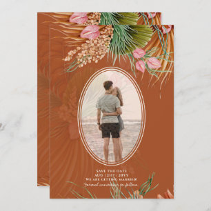 Save The Date Terracotta Pampas Mariage PHOTO Grass Enregistrer 