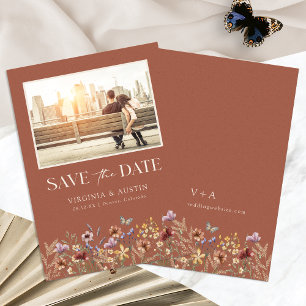 Save The Date Terracotta Photo Boho Enregistrer La Date