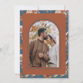 Save The Date Terracotta Pumpkin Floral Dusty Blue Wedding (Dos)