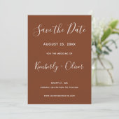 Save The Date Terracotta Rustic Burnt Orange Enregistrer la date (Debout devant)