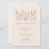 Save The Date Terracotta Rustic Floral Fall Fleur sauvage Photo (Devant)