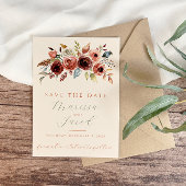 Save The Date Terracotta Sage Vert Mariage Floral Photo