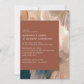 Save The Date Terracotta turquoise peint moderne design mariage  (Devant)