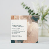 Save The Date Terracotta turquoise peint moderne design mariage (Debout devant)