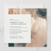 Save The Date Terracotta turquoise peint moderne design mariage (Devant)