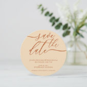 Save The Date Terracotta Wedding Save Date Photo Calligraphy (Debout devant)