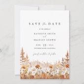 Save The Date Terracotta Wildflower Mountain Photo Back Wedding (Devant)