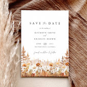 Save The Date Terracotta Wildflower Mountain Photo Back Wedding