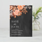 Save The Date Terrain Terrain Floral Mariage Photo Noir (Debout devant)