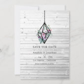 Save The Date Terrarium Floral Pastel Rustique Mariage Jardin (Devant)