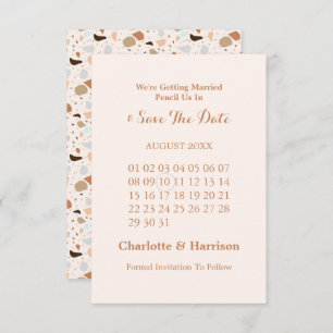 Save The Date Terrazzo Abstrait Mariage de Terre moderne