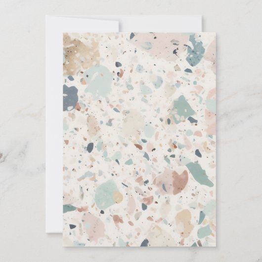 Save The Date Terrazzo Blush Apricot Pastel Retro Arch Mariage (Dos)