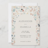 Save The Date Terrazzo Pastel Couleurs Retro Arch Mariage Photo (Devant)