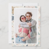 Save The Date Terrazzo Pastel Couleurs Retro Arch Mariage Photo (Dos)