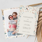 Save The Date Terrazzo Pastel Couleurs Retro Arch Mariage Photo