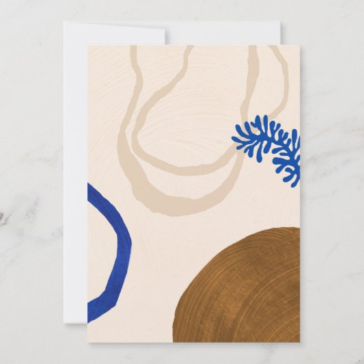 Save The Date Terre Abstrait Automne Neutrals Mariage photo bleu (Dos)