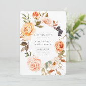 Save The Date Terre Automne Florale Photo Enregistrer La Date (Debout devant)