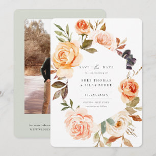 Save The Date Terre Automne Florale Photo Enregistrer La Date