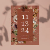 Save The Date Terre Cuite Argile Rose Automne | Fleur de Bois de