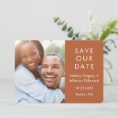 Save The Date TERRE CUITE Photo de mariage de couple moderne (Debout devant)