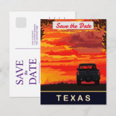 Save The Date Texas, conduite de camionnette sur Sunset,  (Devant / Derrière)