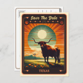 Save the date | Texas Invitation Briefkaart (Voorkant / Achterkant)
