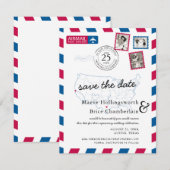 Save The Date Texas Northern California Airmail Enregistrer la d (Devant / Derrière)