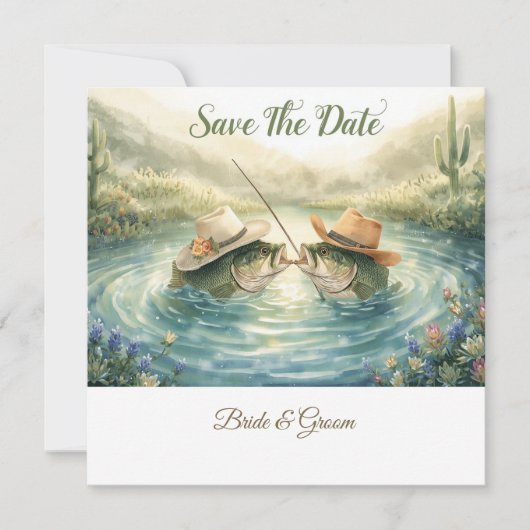 Save The Date Texas Pêche Mariage Date à retenir (Devant)