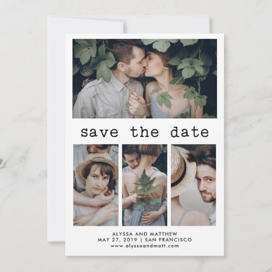 Save The Date Texte de machine à écrire simple Enregistrer la da (Devant)