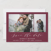 Save The Date Texte de script photo élégant mariage moderne (Devant)