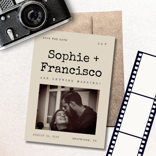 Save The Date Texte de style machine à écrire rétro Photo de mar