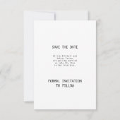 Save The Date  Texte élégant simple & Photo | Mariage  (Dos)