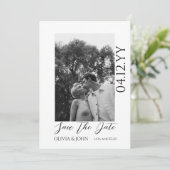 Save The Date Texte et photo élégants et simples | (Debout devant)