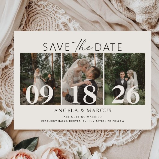 Save The Date Texte et Photo Élégants et Simples | Mariage