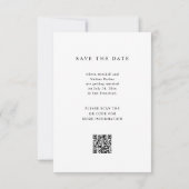 Save The Date Texte et photo simple et élégant | Code QR Mariage (Dos)