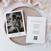 Save The Date Texte et photo simple et élégant | Code QR Mariage