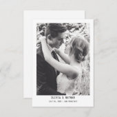 Save The Date Texte et photo simple et élégant | Mariage (Devant / Derrière)
