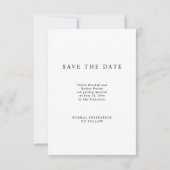 Save The Date Texte et photo simple et élégant | Mariage Enregis (Dos)