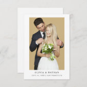 Save The Date Texte et photo simple et élégant | Mariage Enregis (Devant / Derrière)
