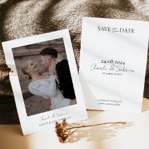 Texte minimal et mariage photo Enregistrer la date
